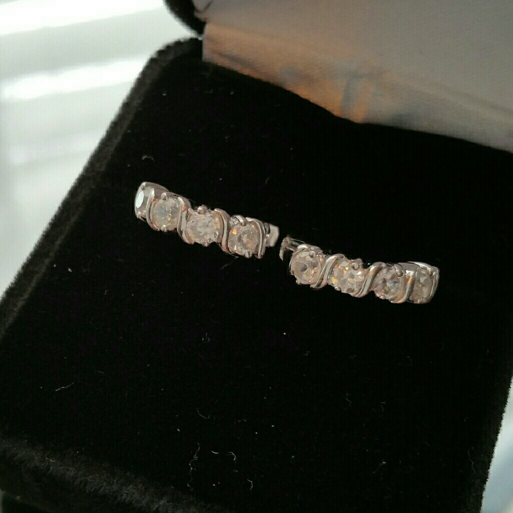 Sterling Silver and CZ earrings